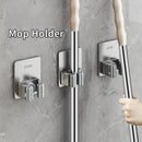 Stainless Steel Wall Mounted Mop Storage Rack No Nail Broom Holder Waterproof Household Organizer for Bathroom Kitchen