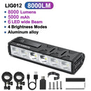 Bicycle Light Front 8000Lumen Bike Light 5000mAh Waterproof Flashlight USB Charging MTB Road Cycling Lamp Accessories