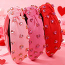 1/3pcs Fashion Valentine's Day Headbands Crystal Love Heart Hairband Headbands Headwear Girls Women Party Hair Accessories