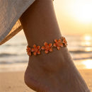 Bohemia Multilayer Rice Bead Anklet Set for Women Fashion Starfish Pendant Anklets Summer Sandy Beach Ankle Chain On Leg Jewelry