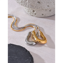Yhpup 316L Stainless Steel U-Shape Metal Necklace Pendant 18K PVD Plated Fashion Statement Collar Neck Jewelry Waterproof New