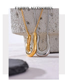 Yhpup 316L Stainless Steel U-Shape Metal Necklace Pendant 18K PVD Plated Fashion Statement Collar Neck Jewelry Waterproof New