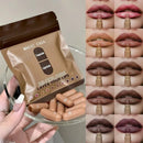 ‌10 Colors Brown Toned Capsule Lipstick Set Smooth Matte Velvet‌ Lasting Mini Lip Balm Smudge Proof High Pigment Lips Makeup Kit