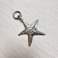 Retro Y2K Starfish Pendant Keychain Silver Plated Star Fish Charm Beach Keychain Ocean Purse Bag Keychain