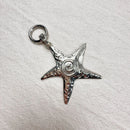 Retro Y2K Starfish Pendant Keychain Silver Plated Star Fish Charm Beach Keychain Ocean Purse Bag Keychain