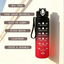 Sports Water Bottle with Time-Tracking Straw Leak Proof Locking Flip Cover for Easy Carry Ideal for Outdoor Adventures