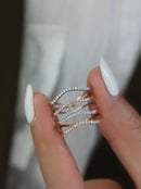 925 Sterling Silver 1.4mm Fashion Simplicity Full Zircon Stackable Plain Ring For Women Daily Party Personalized Fine Jewelry