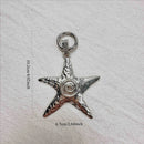Retro Y2K Starfish Pendant Keychain Silver Plated Star Fish Charm Beach Keychain Ocean Purse Bag Keychain