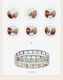 Hapiship Bracelet Charms 9mm Love Kiss Hearts Daisy Birthday Gift for Girls Daughter Italian Stainless Steel Jewelry DJ326