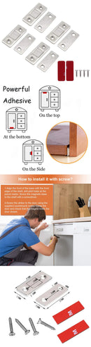2 Pack Ultra Thin Cabinet Magnetic Catch Adhesive Drawer Magnet Catch For Kitchen Closet Door Closing Magnetic Door Catch Closer