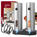 USB Rechargeable Automatic Pepper Grinder Salt And Pepper Mill Adjustable Coarseness Spice Grinder with LED Light for Kitchen