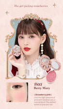 Flower Knows Strawberry Rococo Series Embossed Blush 5g Blush Powder Berry Mary Blusher Palette Makeup Profesional