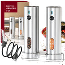 USB Rechargeable Automatic Pepper Grinder Salt And Pepper Mill Adjustable Coarseness Spice Grinder with LED Light for Kitchen