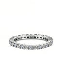 925 Sterling Silver 1.4mm Fashion Simplicity Full Zircon Stackable Plain Ring For Women Daily Party Personalized Fine Jewelry