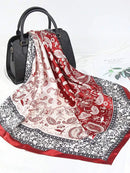 New Brand Print Headband Scarf Women Fashion 90*90cm Silk Satin Hijab Bandana Neckerhicef Sun Protection Shawl Wrap Headscarf