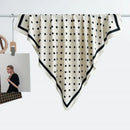 Hot Selling New 90 * 90 Women's Headscarf High-end Simple Black and White Polka Dot Printed Twill Silk Light Luxury Scarf