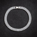 luxury designer 925 Sterling Silver fine Crystal Bracelet For Women fashion Jewelry Engagement Wedding Glamour 18CM