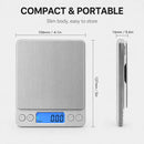 Digital Kitchen Scale Stainless Steel Food Scale with LCD Display for Precise Weighing of Cooking Ingredients Diet