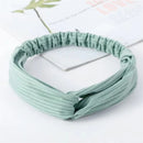 Women Headband Bohemian Elastic Hair Bands Soft Solid Color Girls Hairband Hair Accessories Twisted Knotted Headwrap