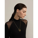 Yhpup 316L Stainless Steel U-Shape Metal Necklace Pendant 18K PVD Plated Fashion Statement Collar Neck Jewelry Waterproof New