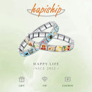 Hapiship Bracelet Charms 9mm Love Kiss Hearts Daisy Birthday Gift for Girls Daughter Italian Stainless Steel Jewelry DJ326