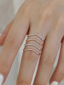 925 Sterling Silver 1.4mm Fashion Simplicity Full Zircon Stackable Plain Ring For Women Daily Party Personalized Fine Jewelry