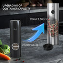 USB Rechargeable Automatic Pepper Grinder Salt And Pepper Mill Adjustable Coarseness Spice Grinder with LED Light for Kitchen