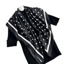 Hot Selling New 90 * 90 Women's Headscarf High-end Simple Black and White Polka Dot Printed Twill Silk Light Luxury Scarf