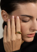 Yhpup Minimalist Smooth Stainless Steel Metal Geometric Finger Ring Waterproof 18K PVD Plated Distinctive Jewelry Bijoux New