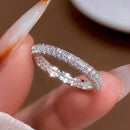 925 Sterling Silver 1.4mm Fashion Simplicity Full Zircon Stackable Plain Ring For Women Daily Party Personalized Fine Jewelry
