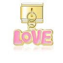 Hapiship Bracelet Charms 9mm Love Kiss Hearts Daisy Birthday Gift for Girls Daughter Italian Stainless Steel Jewelry DJ326
