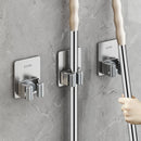 Stainless Steel Wall Mounted Mop Storage Rack No Nail Broom Holder Waterproof Household Organizer for Bathroom Kitchen