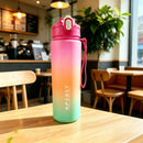Sports Water Bottle with Time-Tracking Straw Leak Proof Locking Flip Cover for Easy Carry Ideal for Outdoor Adventures