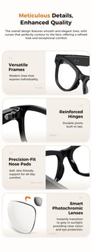 2026 4K HD AI Smart Glasses Chat GPT 800MP Camera Bluetooth Call 290mAh Battery 32GB Voice Assistant Control Smart Glasses 2026