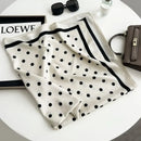 Hot Selling New 90 * 90 Women's Headscarf High-end Simple Black and White Polka Dot Printed Twill Silk Light Luxury Scarf