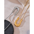 Yhpup 316L Stainless Steel U-Shape Metal Necklace Pendant 18K PVD Plated Fashion Statement Collar Neck Jewelry Waterproof New