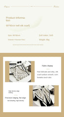 Hot Selling New 90 * 90 Women's Headscarf High-end Simple Black and White Polka Dot Printed Twill Silk Light Luxury Scarf