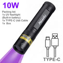 Alonefire SV77 10W 365nm UV Flashlight Ultraviolet Black Light Pet Moss Detector For Cat Dog Stains Bed Bug Moldy Food