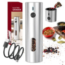 USB Rechargeable Automatic Pepper Grinder Salt And Pepper Mill Adjustable Coarseness Spice Grinder with LED Light for Kitchen