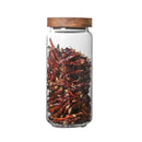 Wood Lid Orgnizer Glass Airtight Canister Kitchen Storage Bottles Jar Sealed Food Container Ginger Cereal Dispenser Stash Cans