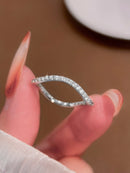 925 Sterling Silver 1.4mm Fashion Simplicity Full Zircon Stackable Plain Ring For Women Daily Party Personalized Fine Jewelry