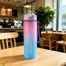 Sports Water Bottle with Time-Tracking Straw Leak Proof Locking Flip Cover for Easy Carry Ideal for Outdoor Adventures