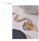 Yhpup 316L Stainless Steel U-Shape Metal Necklace Pendant 18K PVD Plated Fashion Statement Collar Neck Jewelry Waterproof New