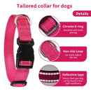 Reflective Dog Collar Strap with Adjustable Safety Nylon Pet Collar Pet Traction Rope Suitable for Small and Medium-Sized Pets