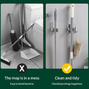 Stainless Steel Wall Mounted Mop Storage Rack No Nail Broom Holder Waterproof Household Organizer for Bathroom Kitchen