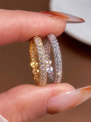 925 Sterling Silver 1.4mm Fashion Simplicity Full Zircon Stackable Plain Ring For Women Daily Party Personalized Fine Jewelry