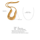 Yhpup 316L Stainless Steel U-Shape Metal Necklace Pendant 18K PVD Plated Fashion Statement Collar Neck Jewelry Waterproof New