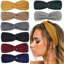 Women Headband Bohemian Elastic Hair Bands Soft Solid Color Girls Hairband Hair Accessories Twisted Knotted Headwrap