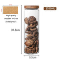 Wood Lid Orgnizer Glass Airtight Canister Kitchen Storage Bottles Jar Sealed Food Container Ginger Cereal Dispenser Stash Cans