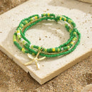 Bohemia Multilayer Rice Bead Anklet Set for Women Fashion Starfish Pendant Anklets Summer Sandy Beach Ankle Chain On Leg Jewelry
